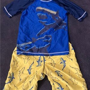 Carter's Navy and Yellow Shark Swimwear